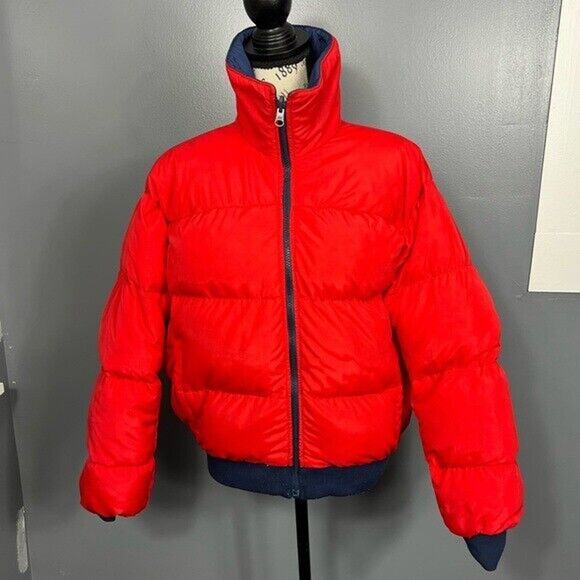Vintage REVERSIBLE blue and orange Columbia puffer zip up jacket with pockets - Picture 2 of 12